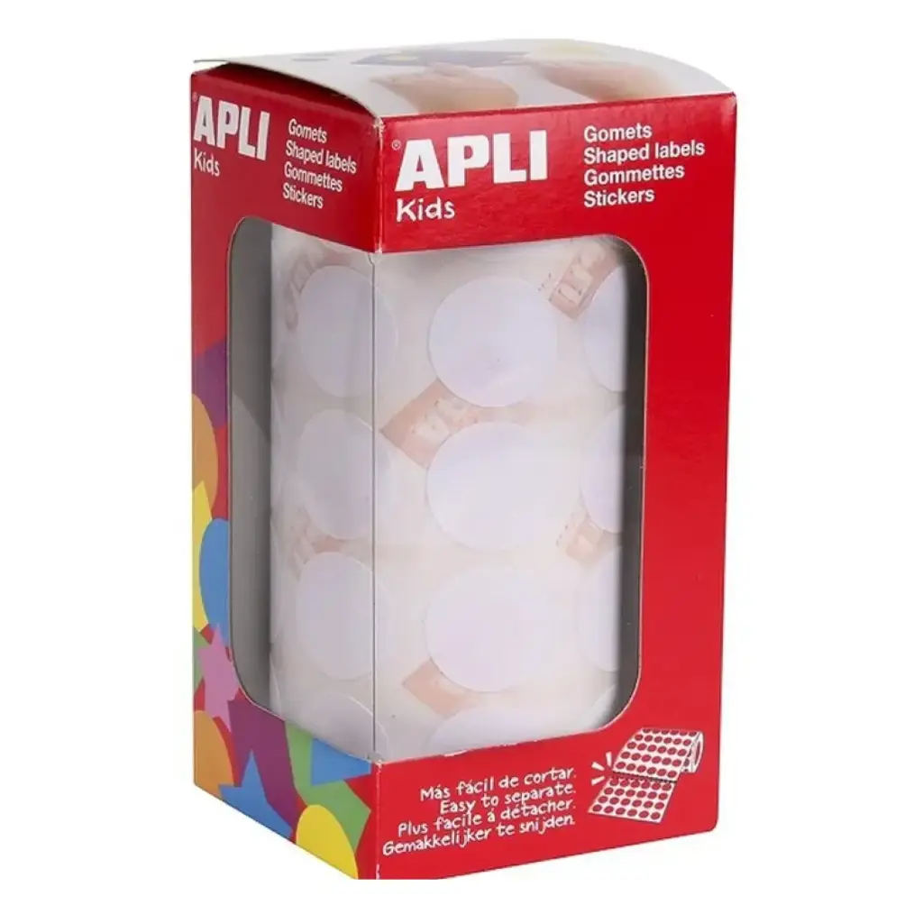 GOMETS APLI CIRCULO 20MM BLANCO ROLLO