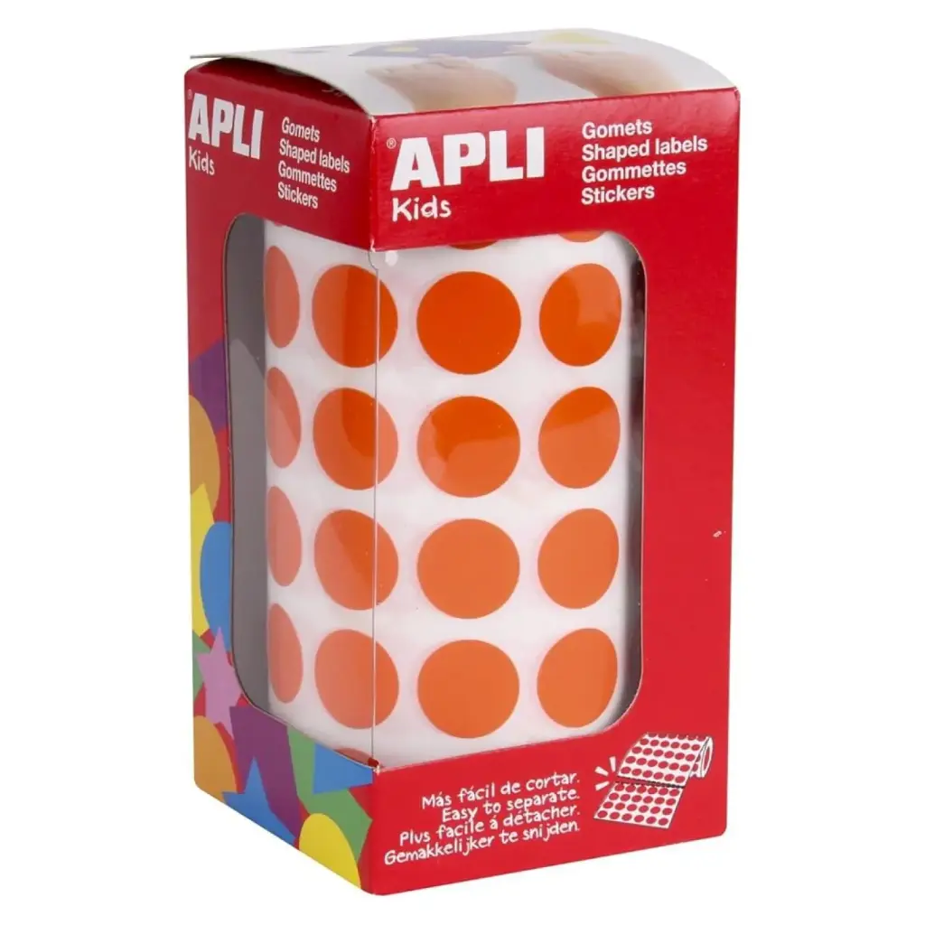 GOMETS APLI CIRCULO 20MM NARANJA ROLLO