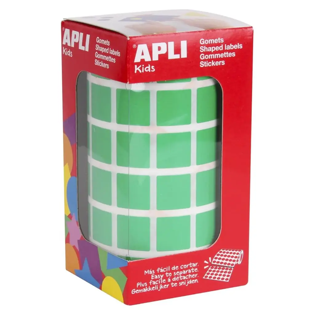 GOMETS APLI CUADRADO 15X15 VERDE ROLLO