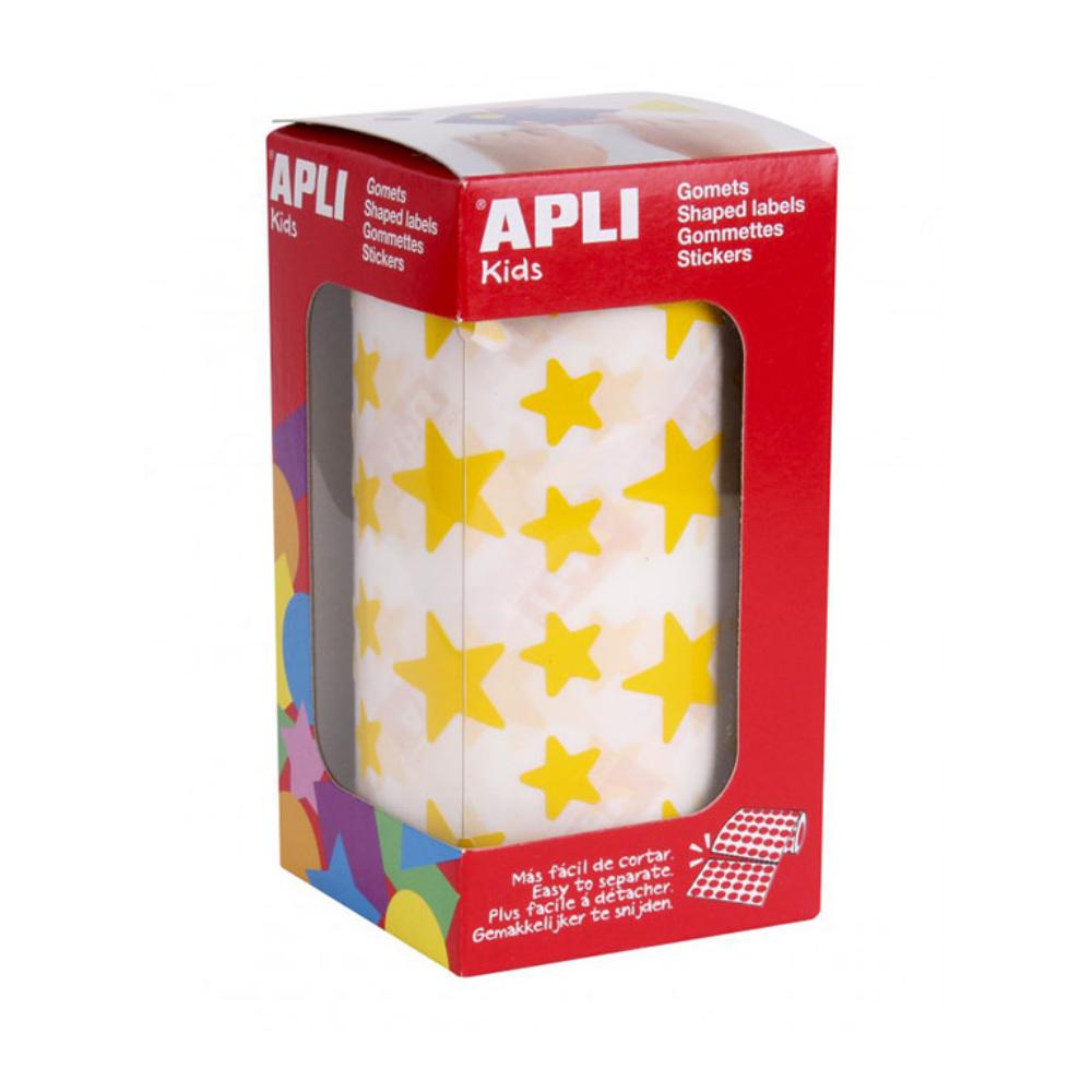 GOMETS APLI ESTRELLAS 12,5 Y 19,5 MM AMARILLOS ROLLO