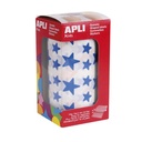 GOMETS APLI ESTRELLAS 12,5 Y 19,5 MM AZULES ROLLO