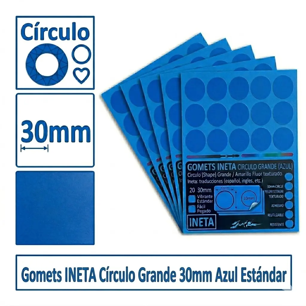 GOMETS INETA CÍRCULO GRANDE AZUL ROLLO 1680 UDS