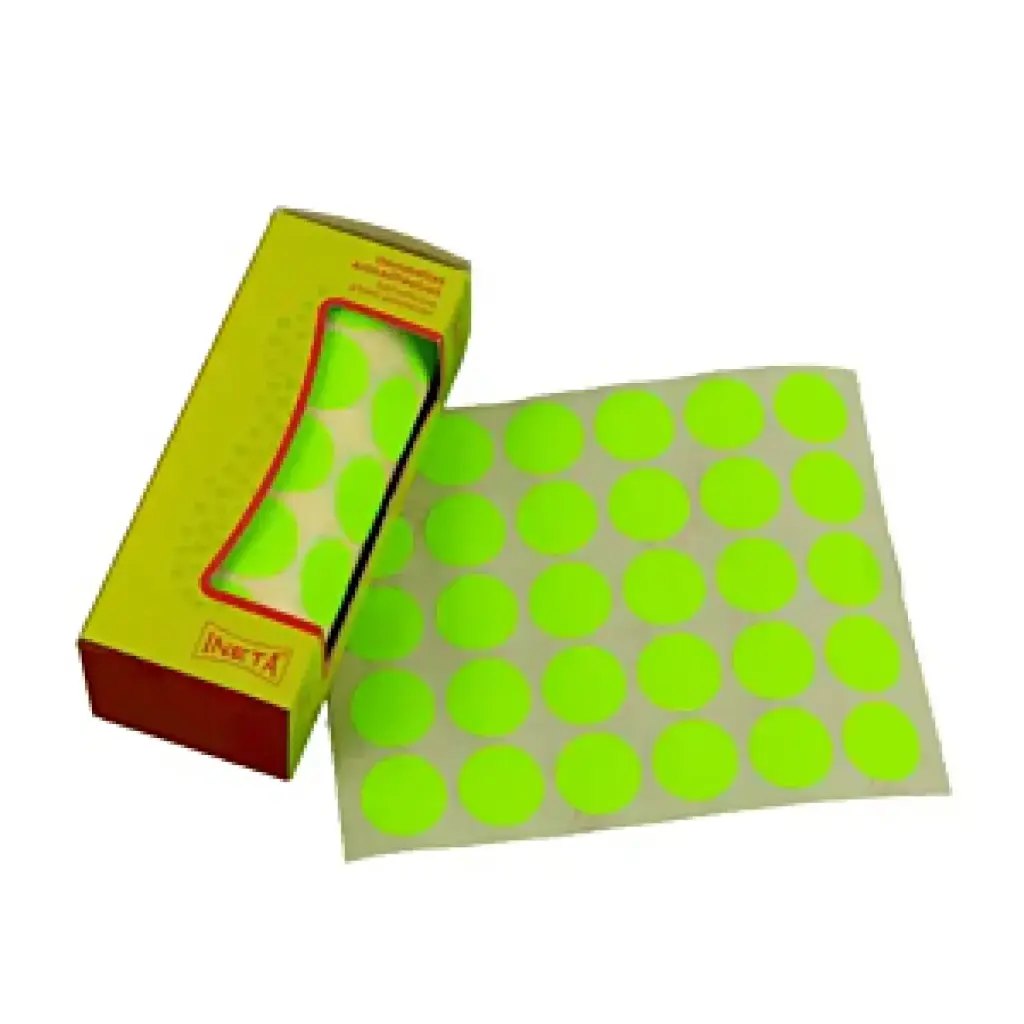 GOMETS INETA CÍRCULO GRANDE VERDE FLUOR – ROLLO 1680 UDS