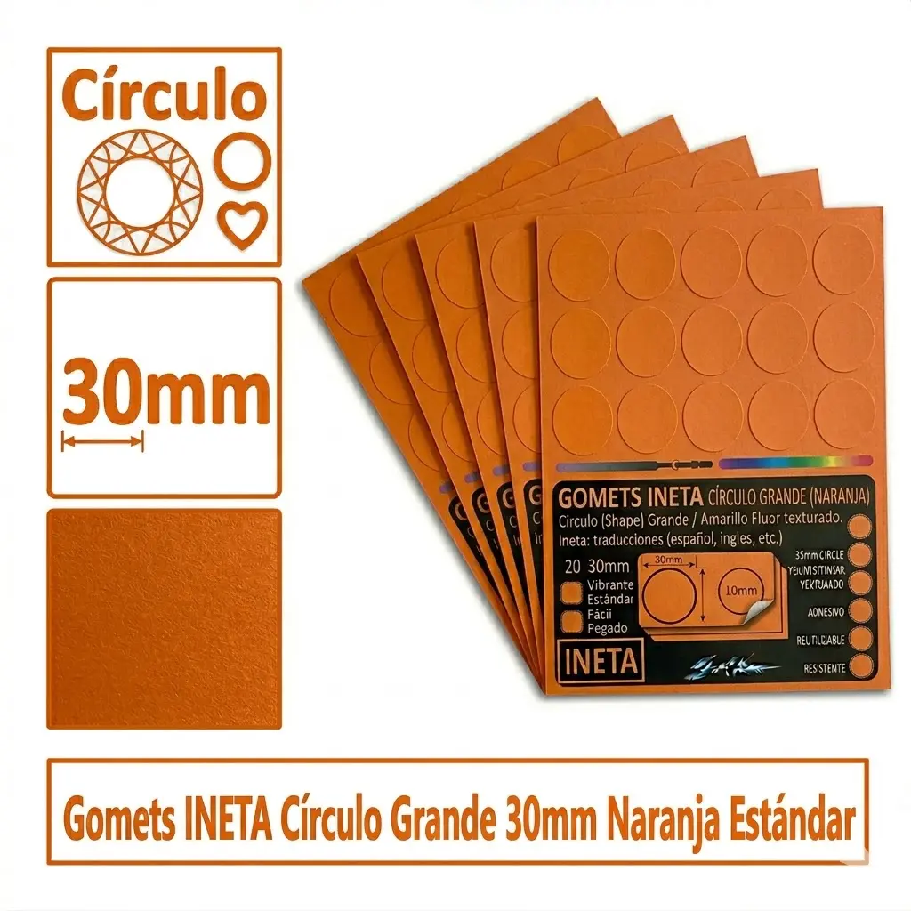GOMETS INETA CÍRCULO GRANDE NARANJA ROLLO 1680 UDS