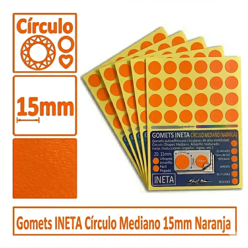 GOMETS INETA CÍRCULO MEDIANO NARANJA ROLLO 2688 UDS