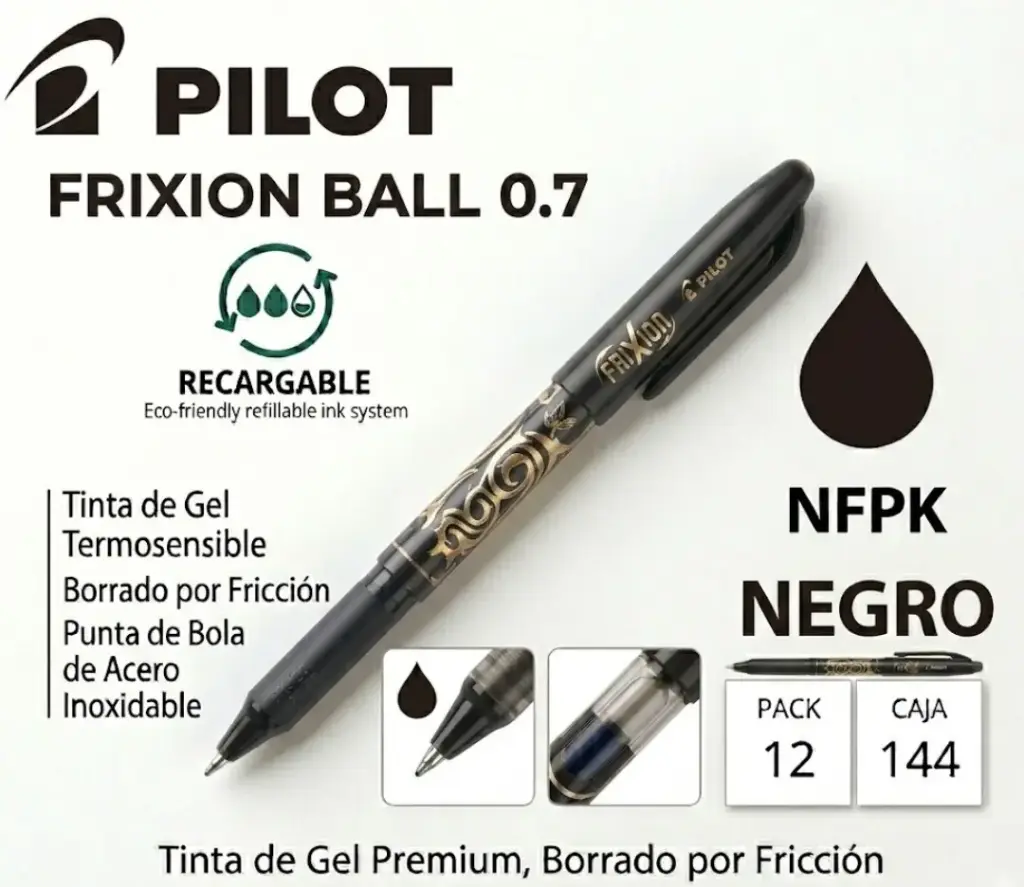 BOLÍGRAFO PILOT FRIXION BALL NEGRO
