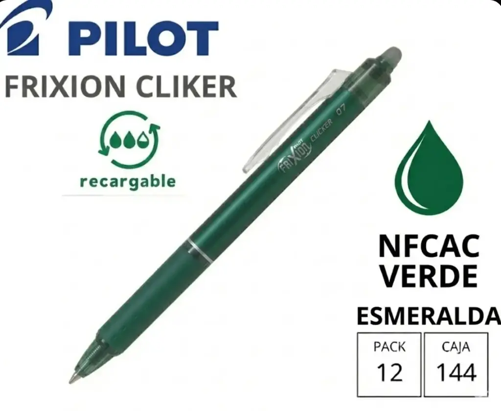 BOLÍGRAFO PILOT FRIXION CLICKER VERDE