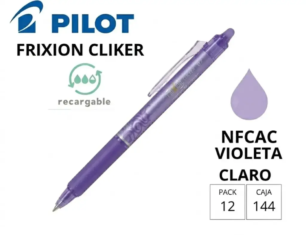 BOLÍGRAFO PILOT FRIXION CLICKER VIOLETA