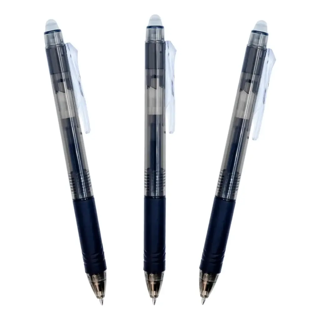 BOLÍGRAFO RAYLU IGNITE BORRABLE NEGRO BOLSA 3 NEGROS