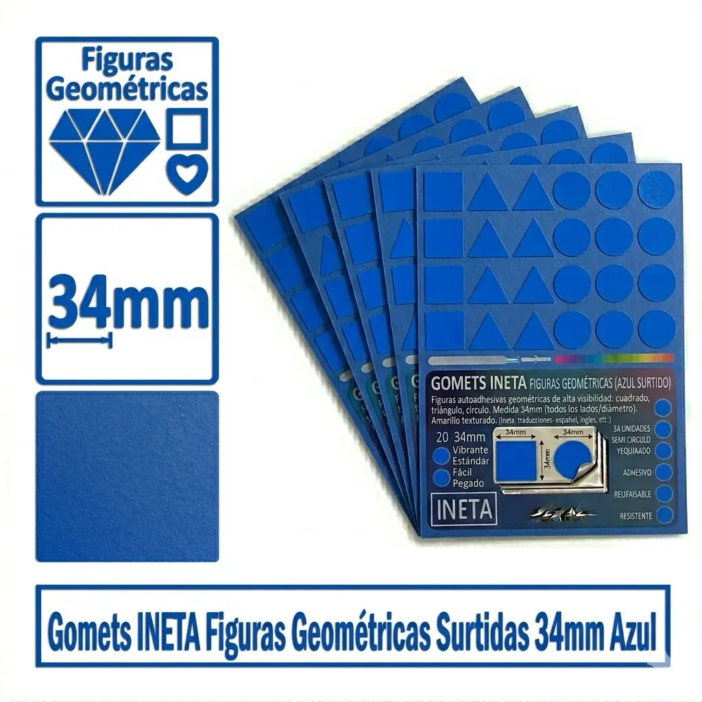 GOMETS INETA FIGURAS GEOMETRICAS AZUL ROLLO 1357 UDS