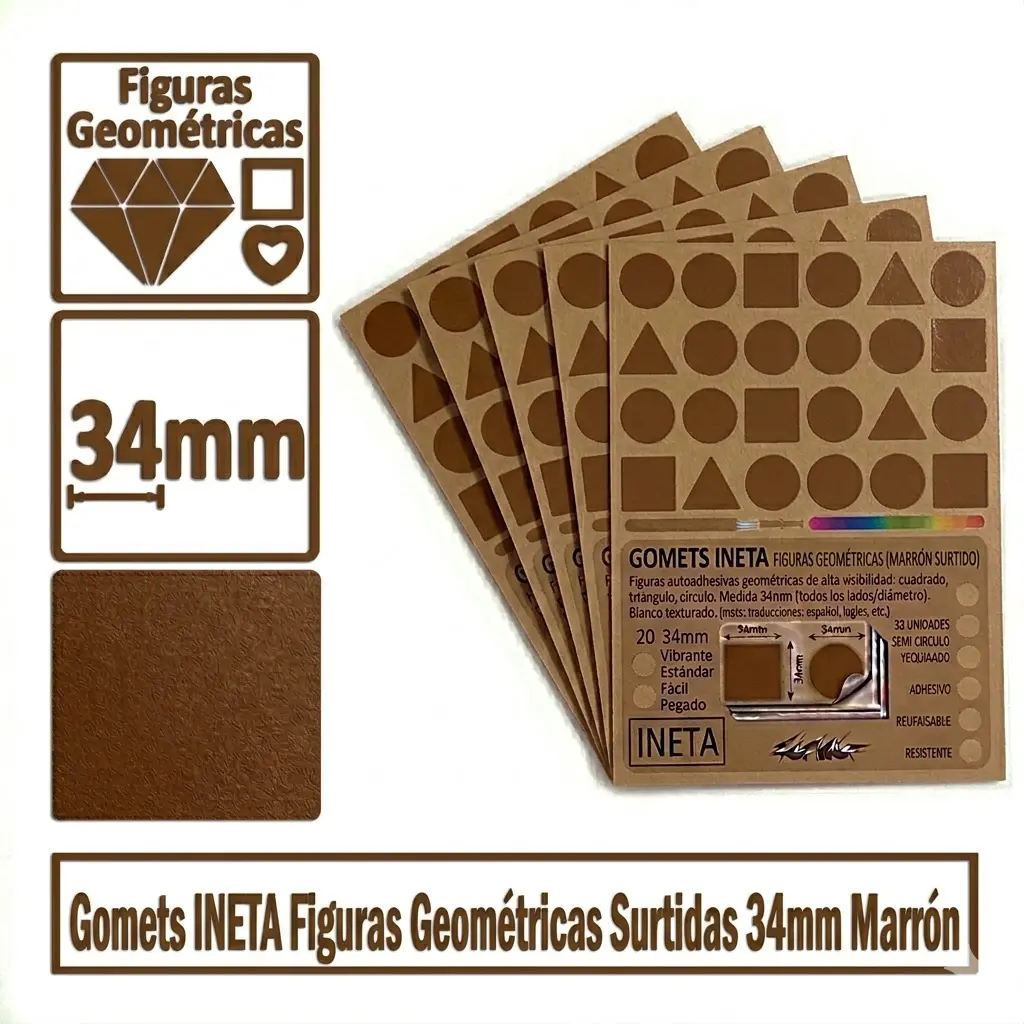 GOMETS INETA FIGURAS GEOMETRICAS MARRON ROLLO 1357 UDS