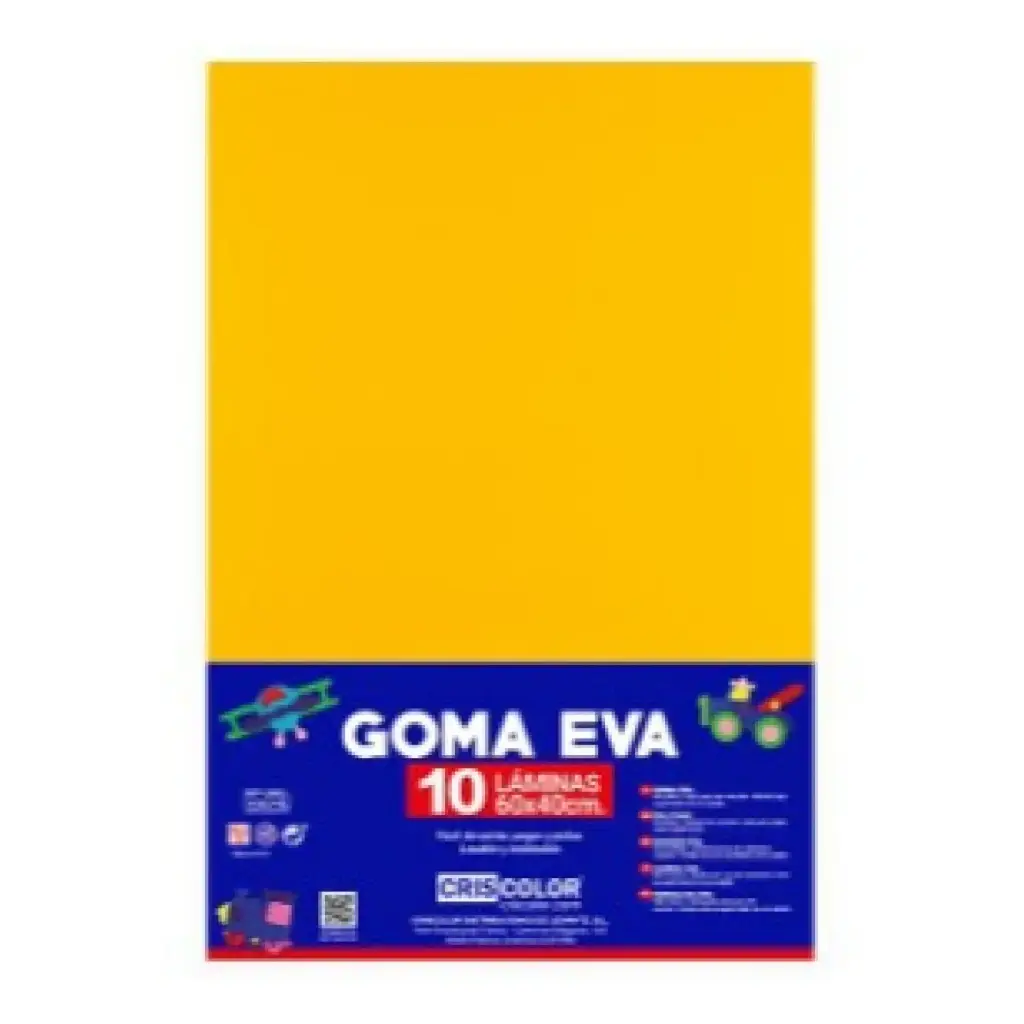 HOJAS DE GOMA EVA  – LÁMINAS UNICOLOR (AMARILLO – 40x60x0,2 CM)