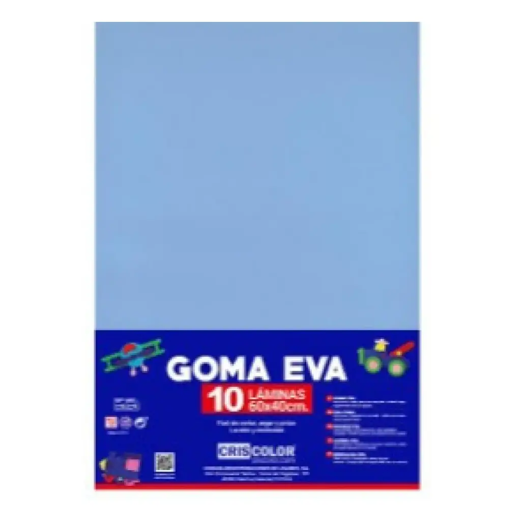 HOJAS DE GOMA EVA  – LÁMINAS UNICOLOR (AZUL CIELO – 40x60x0,2 CM)