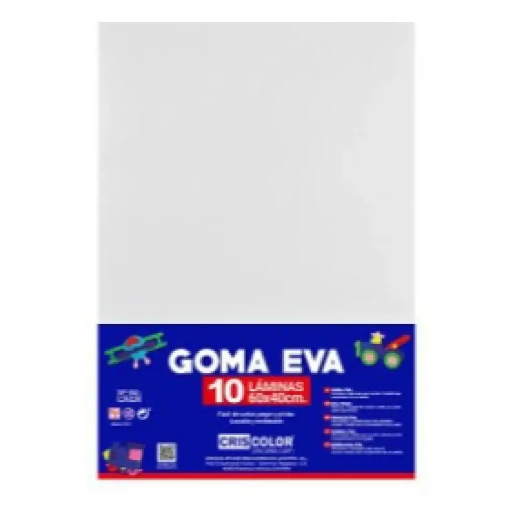 HOJAS DE GOMA EVA  – LÁMINAS UNICOLOR (BLANCO – 40x60x0,2 CM)
