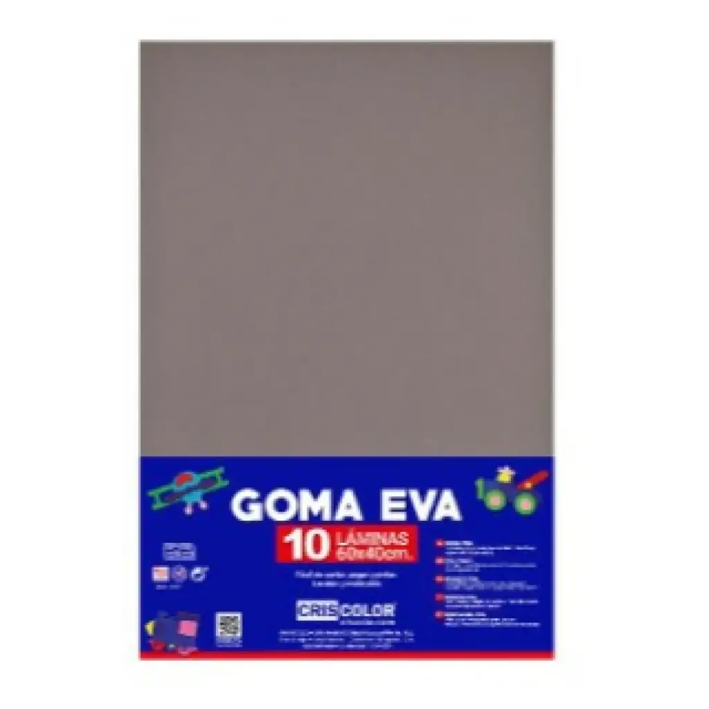 HOJAS DE GOMA EVA  – LÁMINAS UNICOLOR (GRIS OSCURO – 40x60x0,2 CM)