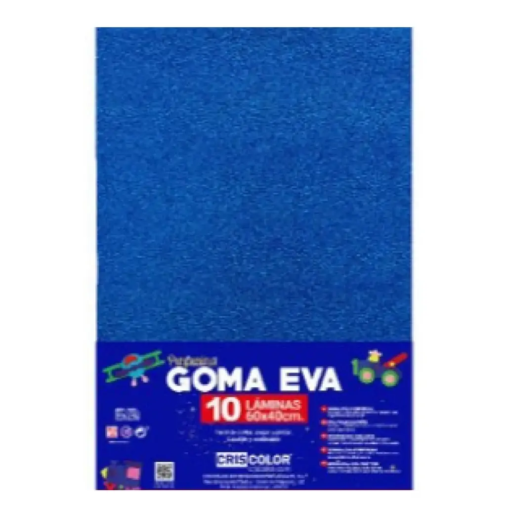 HOJAS DE GOMA EVA CON PURPURINA UNICOLOR AZUL OSCURO 40x60