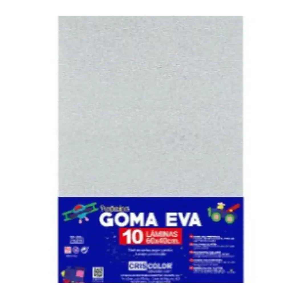 HOJAS DE GOMA EVA CON PURPURINA UNICOLOR BLANCO 40x60