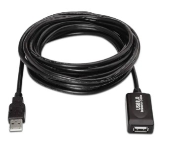 CABLE USB 2.0 ALARGADOR CON AMPLIFICADOR 5 METROS NEGRO