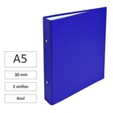 ARCHIVADOR EXACOMPTA A5 PP AZUL 2 ANILLAS 30MM