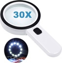 LUPA CON LUZ LED 30X LENTE DE VIDRIO