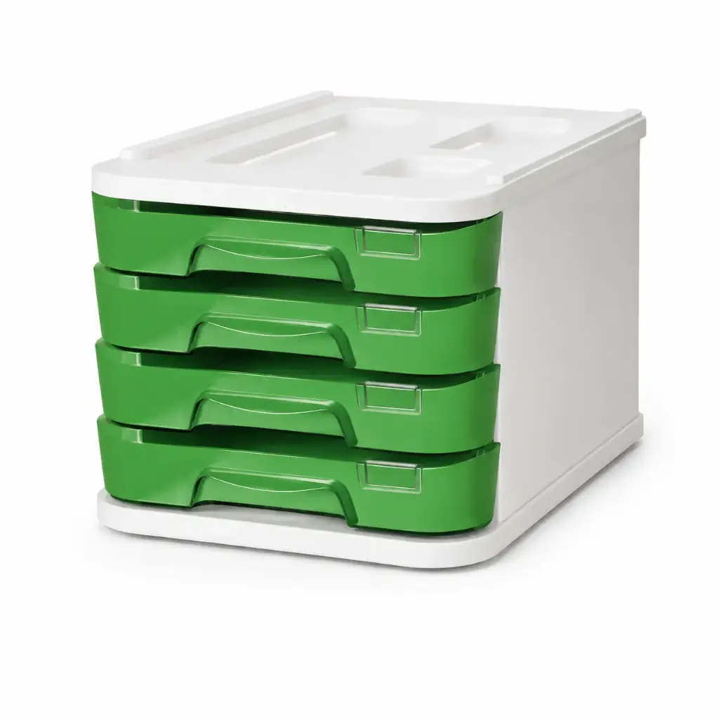 FICHERO DE SOBREMESA FAIBO 4 CAJONES COLOR VERDE