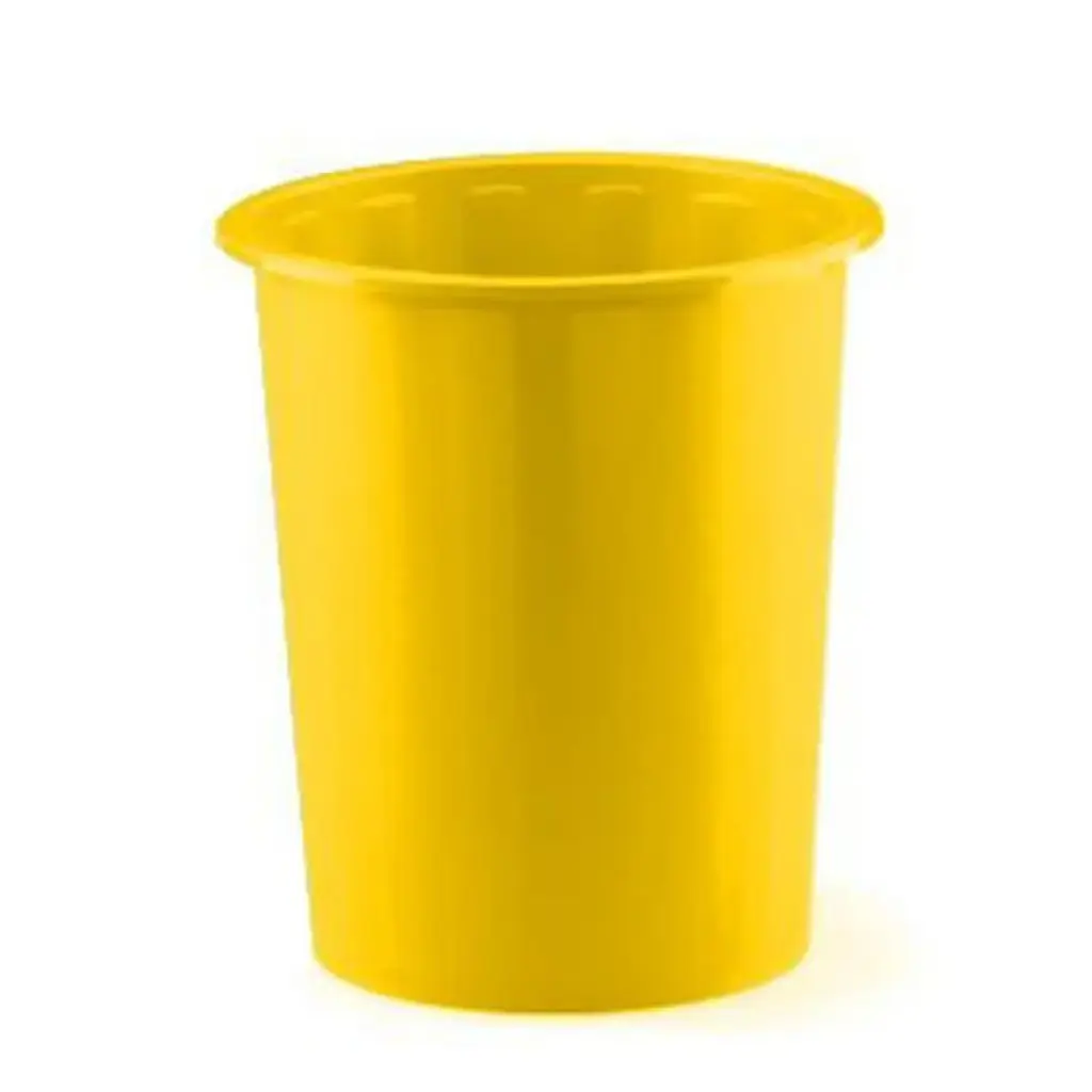 PAPELERA FAIBO DE PLÁSTICO 14L AMARILLA 