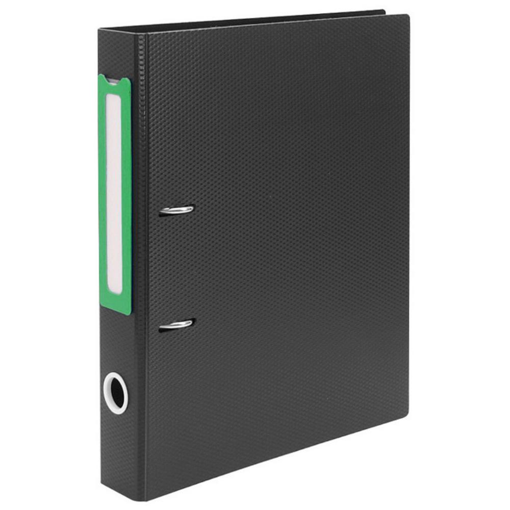 ARCHIVADOR PP RIGIDO LOMO 50MM VERDE-NEGRO