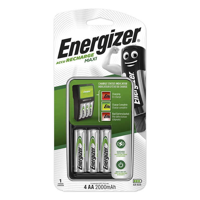 CARGADOR DE PILAS ENERGIZER MAXI AA/AAA + 4 PILAS AA 