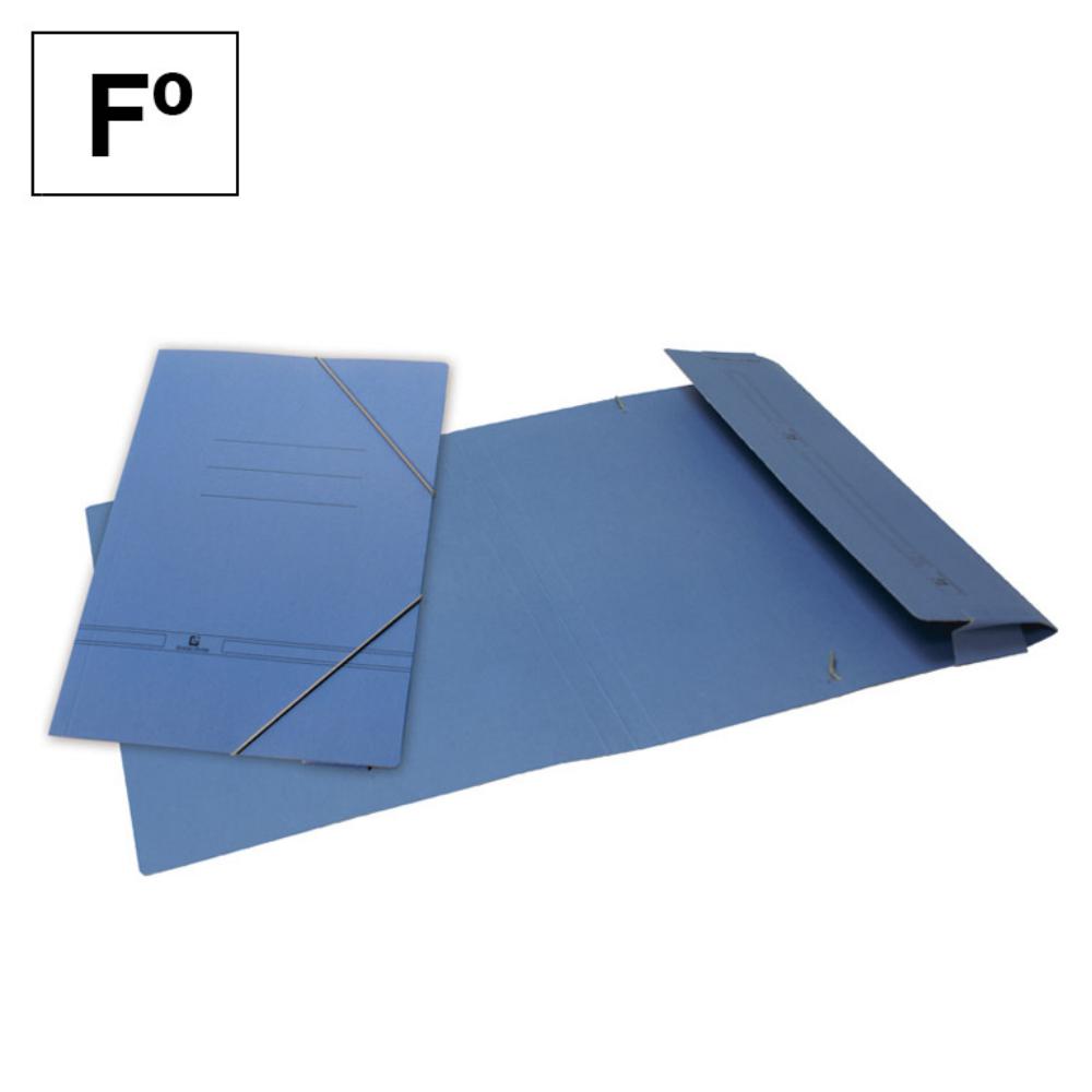 CARPETA KARMAN FOLIO CARTÓN AZUL CON GOMAS Y FORMATO BOLSA