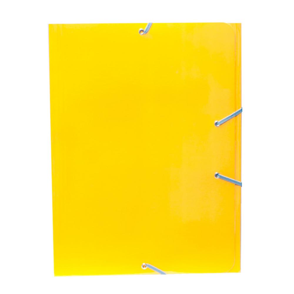 CARPETA MARIOLA CARTON A4+ CON GOMAS Y SOLAPAS AMARILLO 