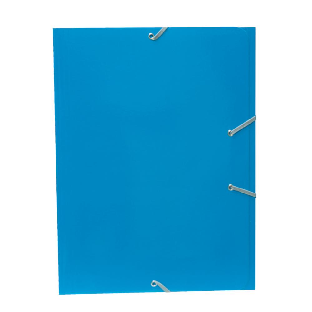 CARPETA MARIOLA CARTON A4+ CON GOMAS Y SOLAPAS AZUL CLARO
