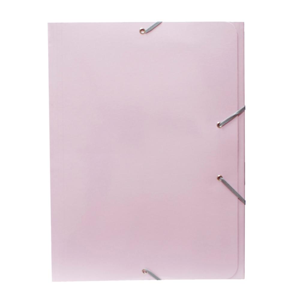 CARPETA MARIOLA CARTON A4+ CON GOMAS Y SOLAPAS ROSA CLARO