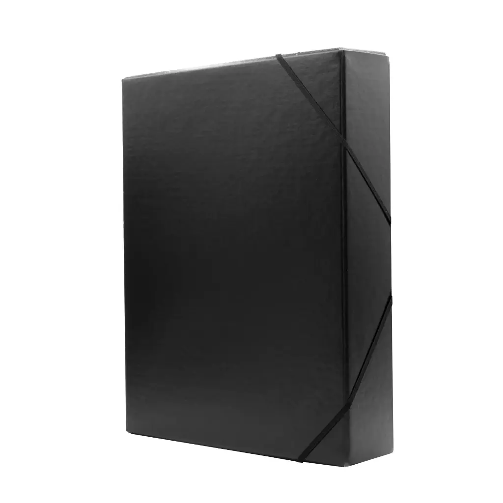 CARPETA PROYECTO RAYLU PAPER A4 LOMO 70 MM NEGRO CIERRE CON GOMAS 