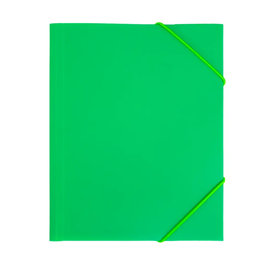 CARPETA PP RAYLU PAPER A4 CON GOMAS Y SOLAPAS VERDE 