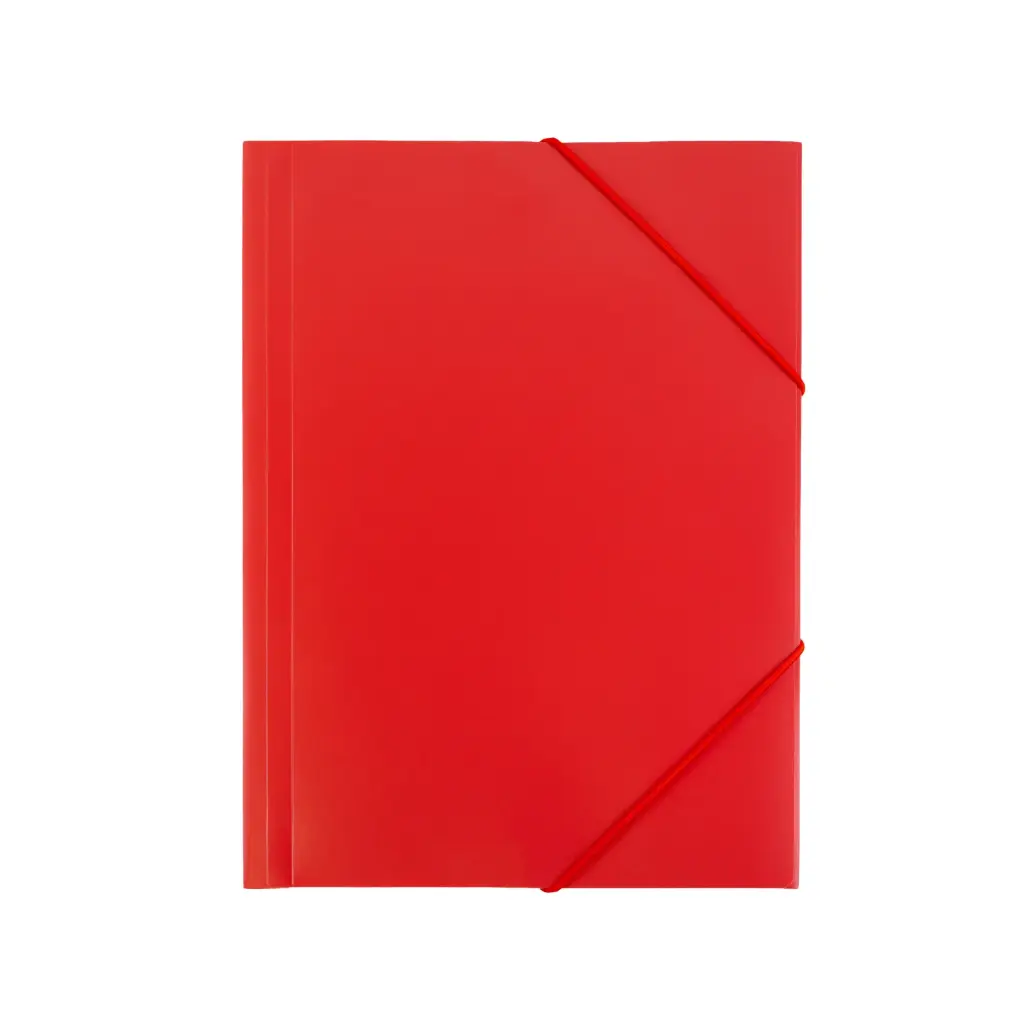 CARPETA PP RAYLU PAPER A5 CON GOMAS Y SOLAPAS ROJO 