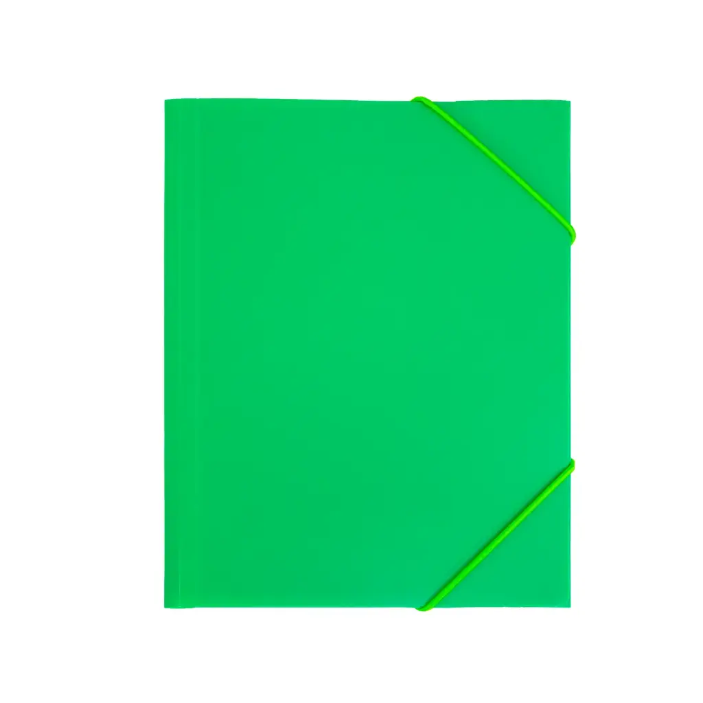 CARPETA PP RAYLU PAPER A5 CON GOMAS Y SOLAPAS VERDE 