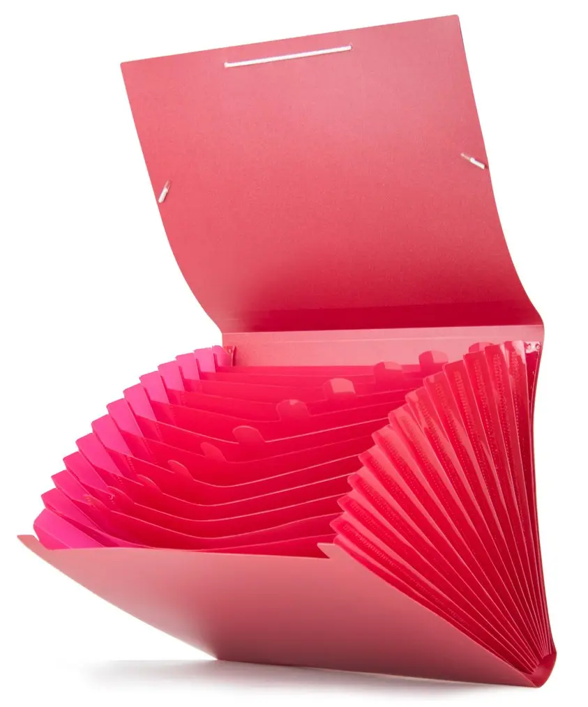 CARPETA  FUELLE 13 COMPARTIMENTOS ROJO (A4)