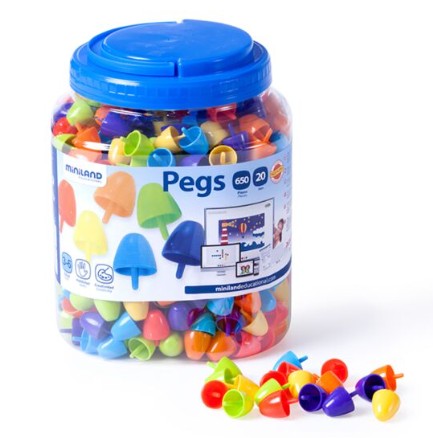 PEGS 20 MM 650 PIEZAS COLORES BRILLANTES