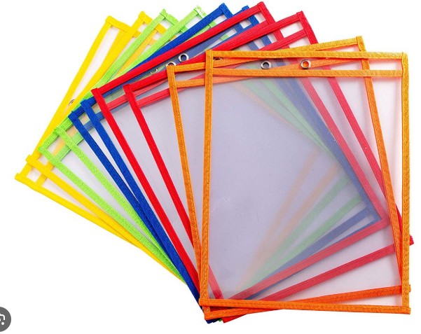 FUNDAS REUTILIZABLES DE BORRADO EN SECO FOLIO 10 COLORES 