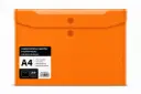 SOBRE PORTADOCUMENTOS POLIPROPILENO CON VELCRO A4 NARANJA 
