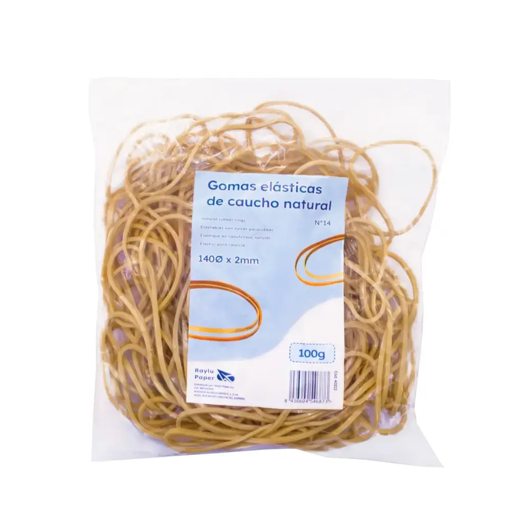 ANILLOS DE CAUCHO Nº14 RAYLU BOLSA 100 GRAMOS