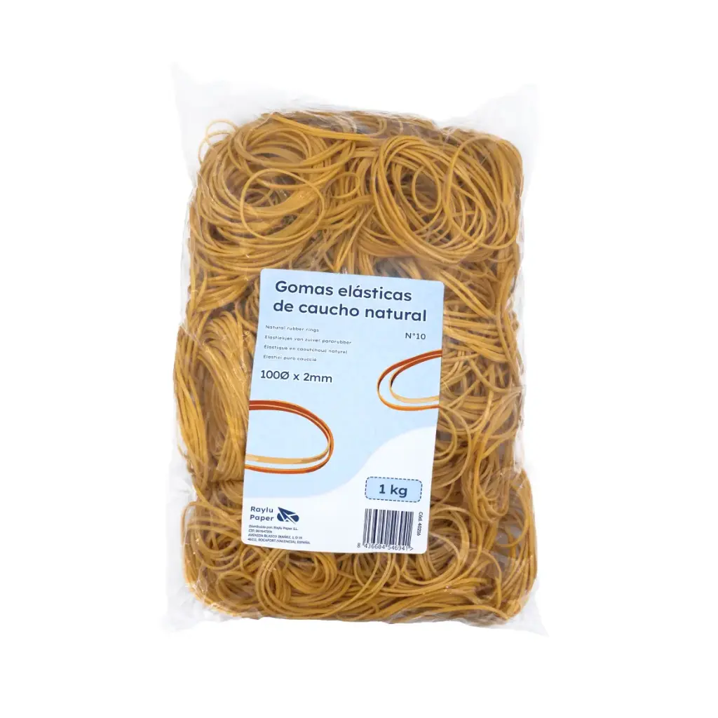 BANDAS ELASTICAS CAUCHO RAYLU Nº10 100X10MM BOLSA 1 KILO