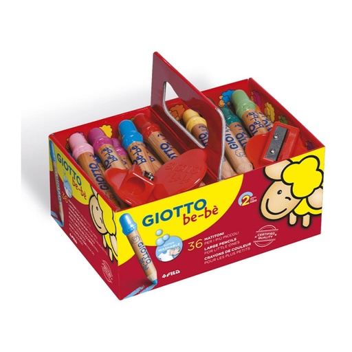 [649392] LÁPICES DE COLORES GIOTTO BEBÉ SUPER SCHOOLPACK 36 UNIDADES + 3 SACAPUNTAS