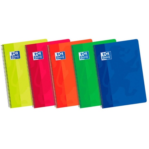 [029113] BLOC OXFORD FOLIO ESPIRAL CUADRÍCULA 4 MM – 80 HOJAS, TAPA BÁSICA
