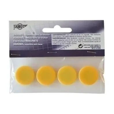 [700230] IMANES MULTIUSO REDONDOS 20MM AMARILLO BLÍSTER 4 UD