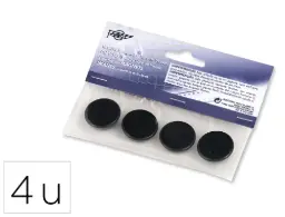 IMANES MULTIUSO REDONDOS 20MM NEGRO FAIBO BLÍSTER 4 UD