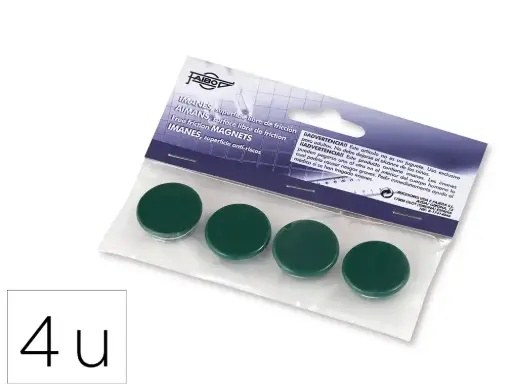 [700235] IMANES MULTIUSO REDONDOS 20MM VERDE FAIBO BLÍSTER 4 UD