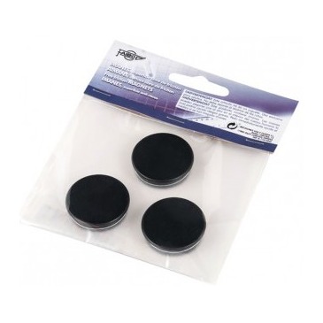 [700239] IMANES MULTIUSO REDONDOS 30MM NEGRO FAIBO BLÍSTER 3 UD