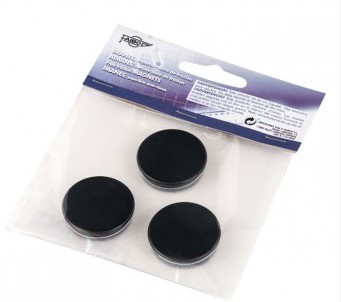 [700239] IMANES MULTIUSO REDONDOS 30MM NEGRO FAIBO BLÍSTER 3 UD
