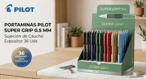 [119334] PORTAMINAS PILOT SUPER GRIP 0,5MM EXPOSITOR 36 UDS